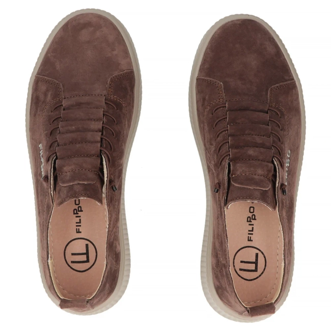 Leather sneakers Filippo DP8343/26 D BR dark brown