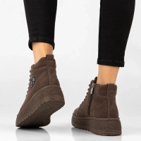 Leather platform ankle boots Filippo DBT8090/26 D BR brown