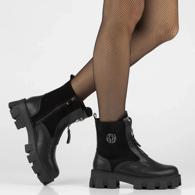 Leather boots Filippo DBT6342/24 BK black