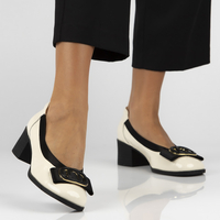 Skórzane czółenka Filippo DP6960/25 BE beżowe