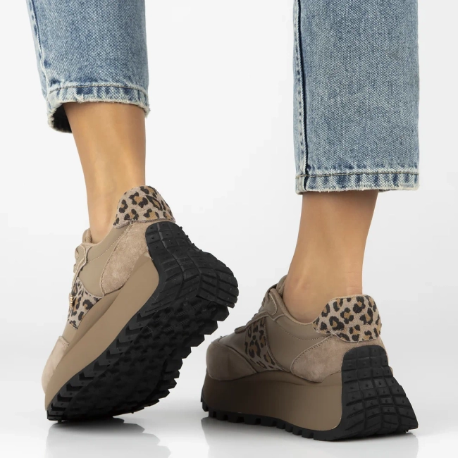 Skórzane sneakersy Filippo DP6785/25 BE LEO brązowe