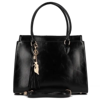 Czarna torebka shopper casual luxe