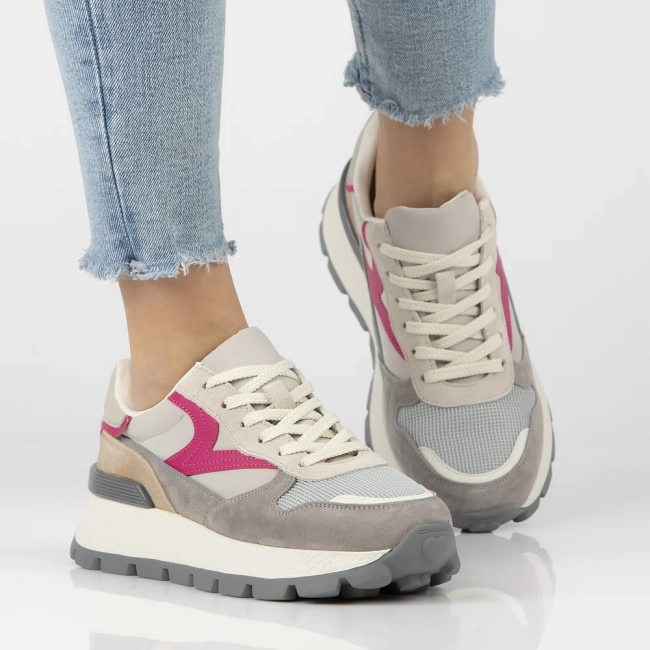 Skórzane sneakersy Filippo DP7070/25 GR szare