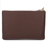 Brown handbag gold accent