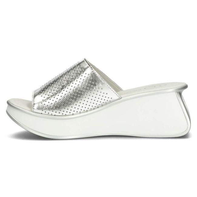 Leather slippers Filippo DK3614/22 SI silver