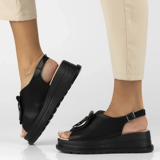 Leather sandals Filippo DS6756/25 BK black