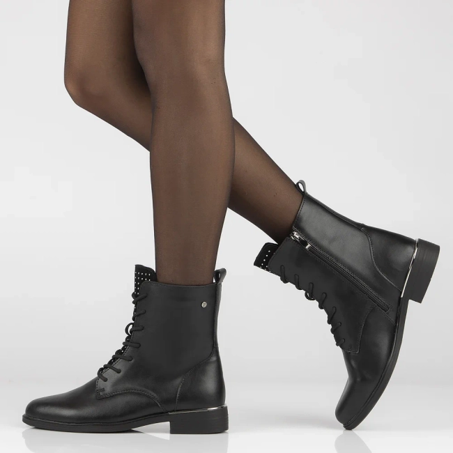 Leather ankle boots Filippo DBT4747/23 BK D black