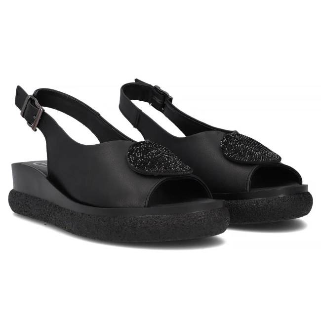 Leather sandals Filippo DS6984/25 BK black