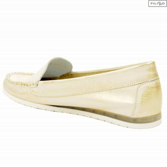 Mokasyny LEMAR 10006 przecierane złoto+gad 8022686