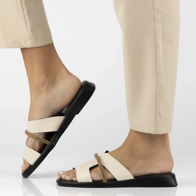 Leather flip-flops Filippo DK6878/25 BE beige