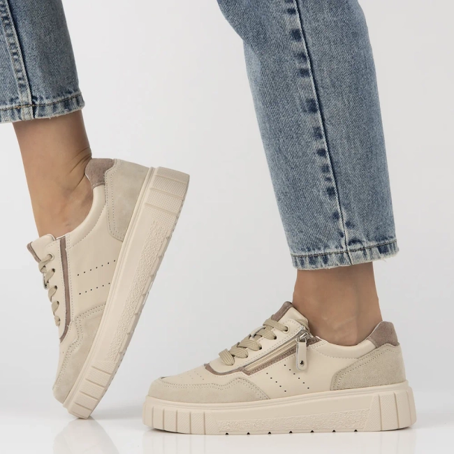 Skórzane sneakersy Filippo DP6862/25 BE beżowe