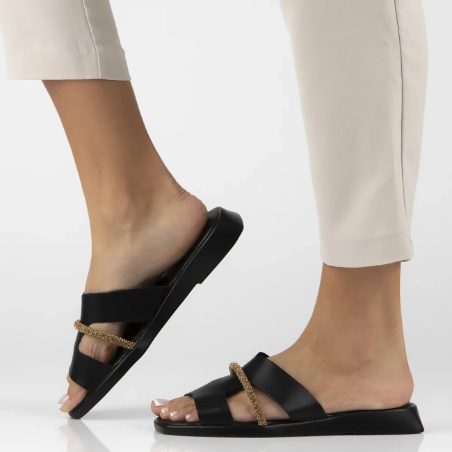 Leather flip-flops Filippo DK6878/25 BK black