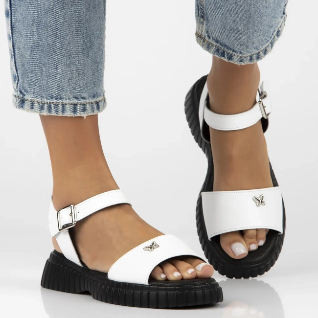 Leather sandals Filippo DS6811/25 WH white