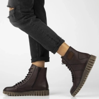 Leather ankle boots Rieker Y3421-35 burgundy