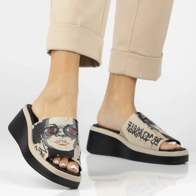 Leather flip-flops Filippo DK6820/25 BE beige