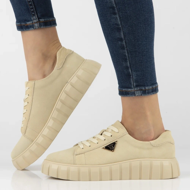 Leather sneakers Filippo DP4138/24 BE beige