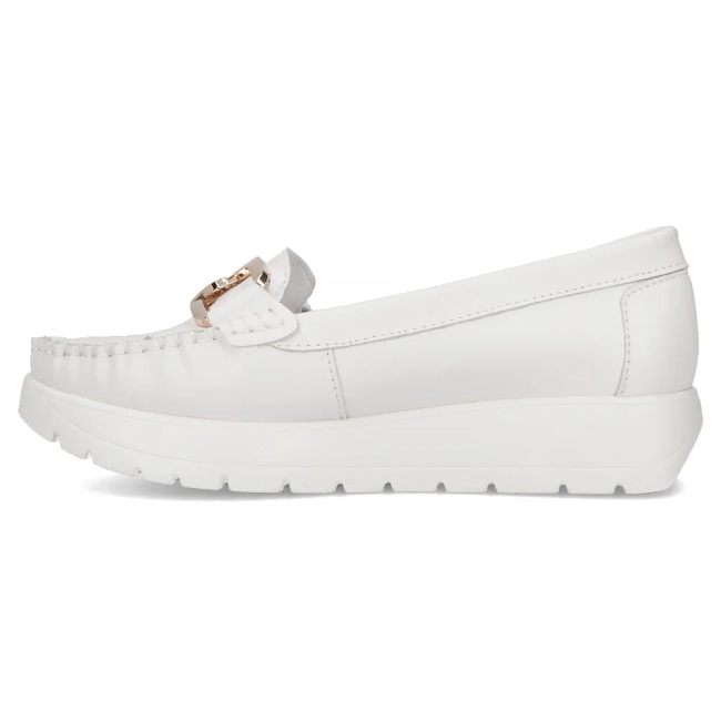 Skórzane mokasyny Filippo DP6827/25 WH białe