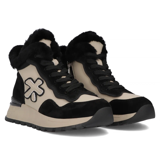 Leather ankle boots Filippo DBT6522/24 BK GR black and brown