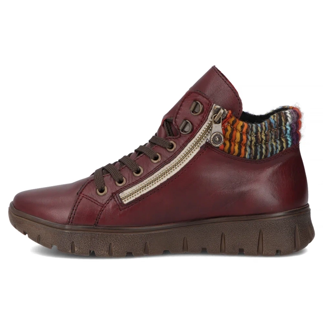 Leather ankle boots Rieker N1305-35 burgundy