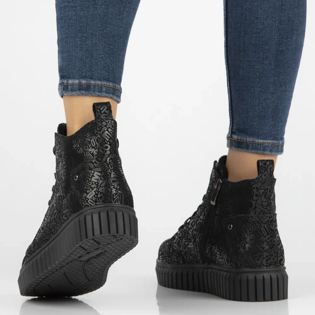 Leather ankle boots DBT6368/24 BK PT black