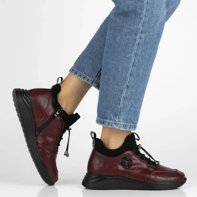 Leather ankle boots Filippo DBT7168/25 BG burgundy