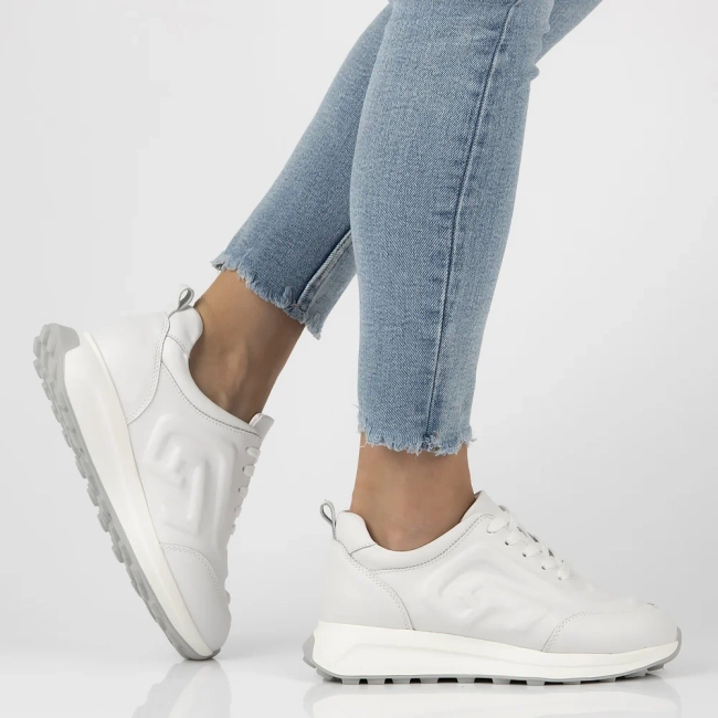 Skórzane sneakersy Filippo DP6859/25 WH białe