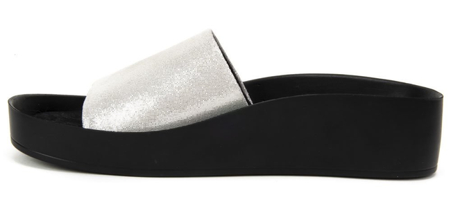 Skórzane klapki Filippo DK768/20 SI Srebrne