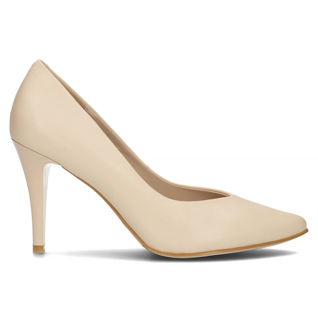 Skórzane czółenka Filippo DP4428/23 BE beżowe