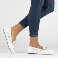 Leather loafers Rieker 46885-80 white