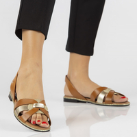 Leather sandals Filippo 40273 brownish gold