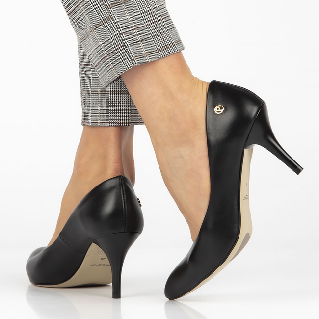 Skórzane czółenka Filippo 2108 czarne