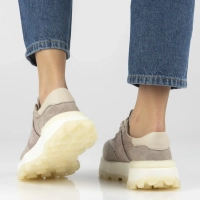 Skórzane sneakersy na platformie Filippo DP7545/26 BE beżowe