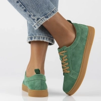 Skórzane sneakersy Filippo DP6129/25 GE zielone