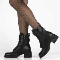 Skórzane botki na obcasie Filippo DBT7188/25 BK czarne