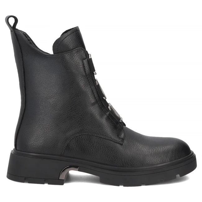 Skórzane botki Filippo DBT8015/26 BK czarne