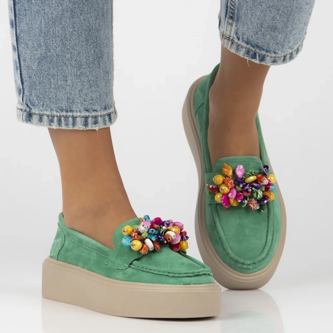 Leather loafers Filippo DP6765/25 GE green