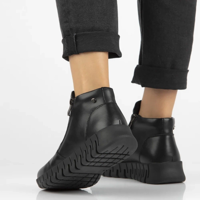 Leather ankle boots DBT6345/24 BK black