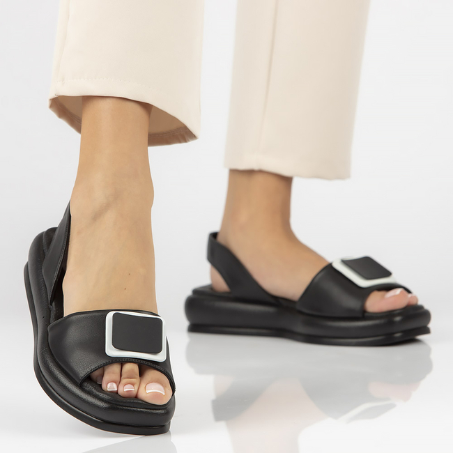 Leather sandals Filippo DS3902/22 BK black