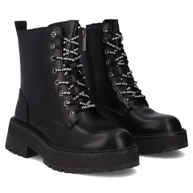 Leather ankle boots Filippo DBT7255/25 BK black