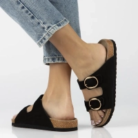 Leather flip-flops Filippo DK7061/25 BK black