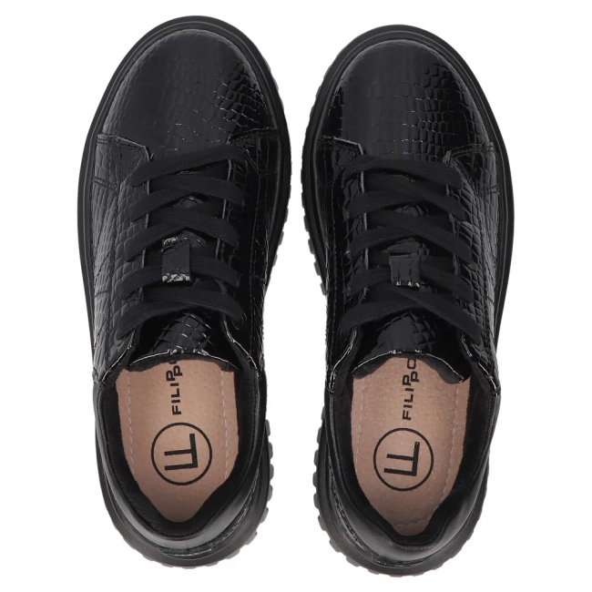 Leather sneakers Filippo DP6766/25 BK black