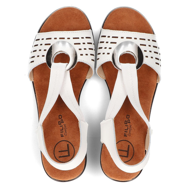 Leather sandals Filippo DS2308/22 WH white