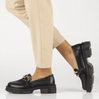 Skórzane półbuty na platformie Filippo DP3221/24 BK czarne