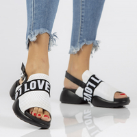 Skórzane sandały Filippo DS2153/21 WH białe