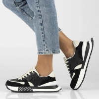 Leather sneakers Filippo DP6447/24 BK black