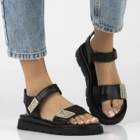 Skórzane sandały Filippo 40443 czarne