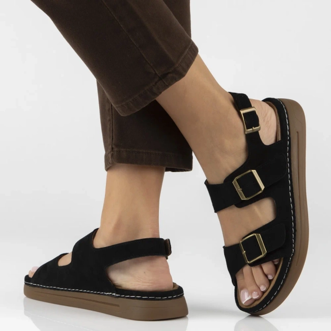Leather sandals Filippo DS7801/26 BK black