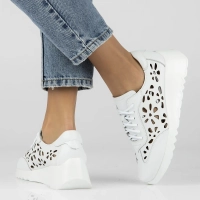 Leather sneakers Filippo DP4690/24 WH white