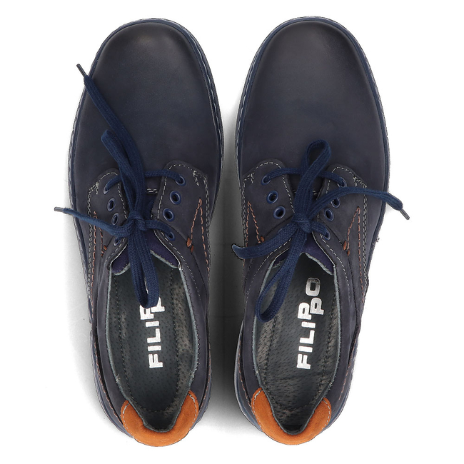 Leather shoes Filippo 858 navy blue