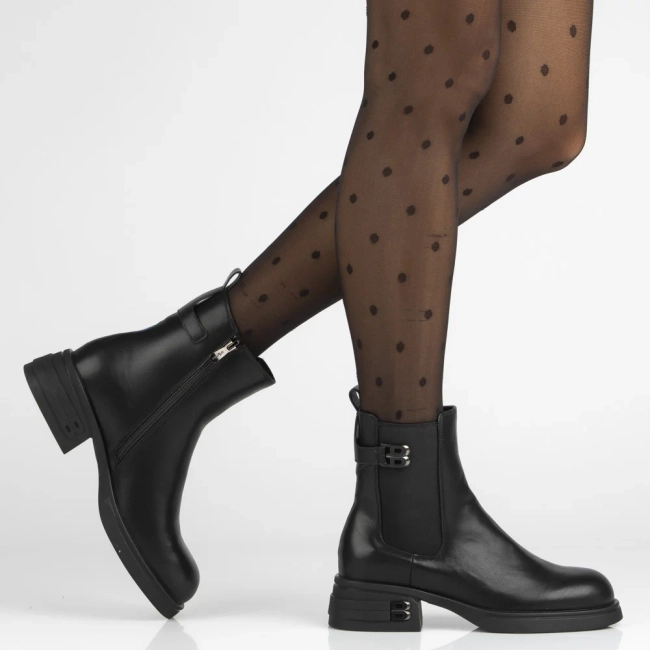 Leather ankle boots Filippo DBT7195/25 BK black